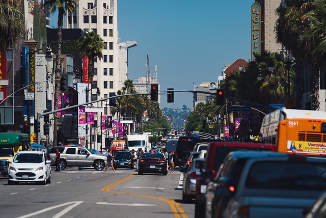 Cars on a busy street